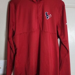 Nike Men’s Red Houston Texans Long Sleeve 1/4 Zip Pullover